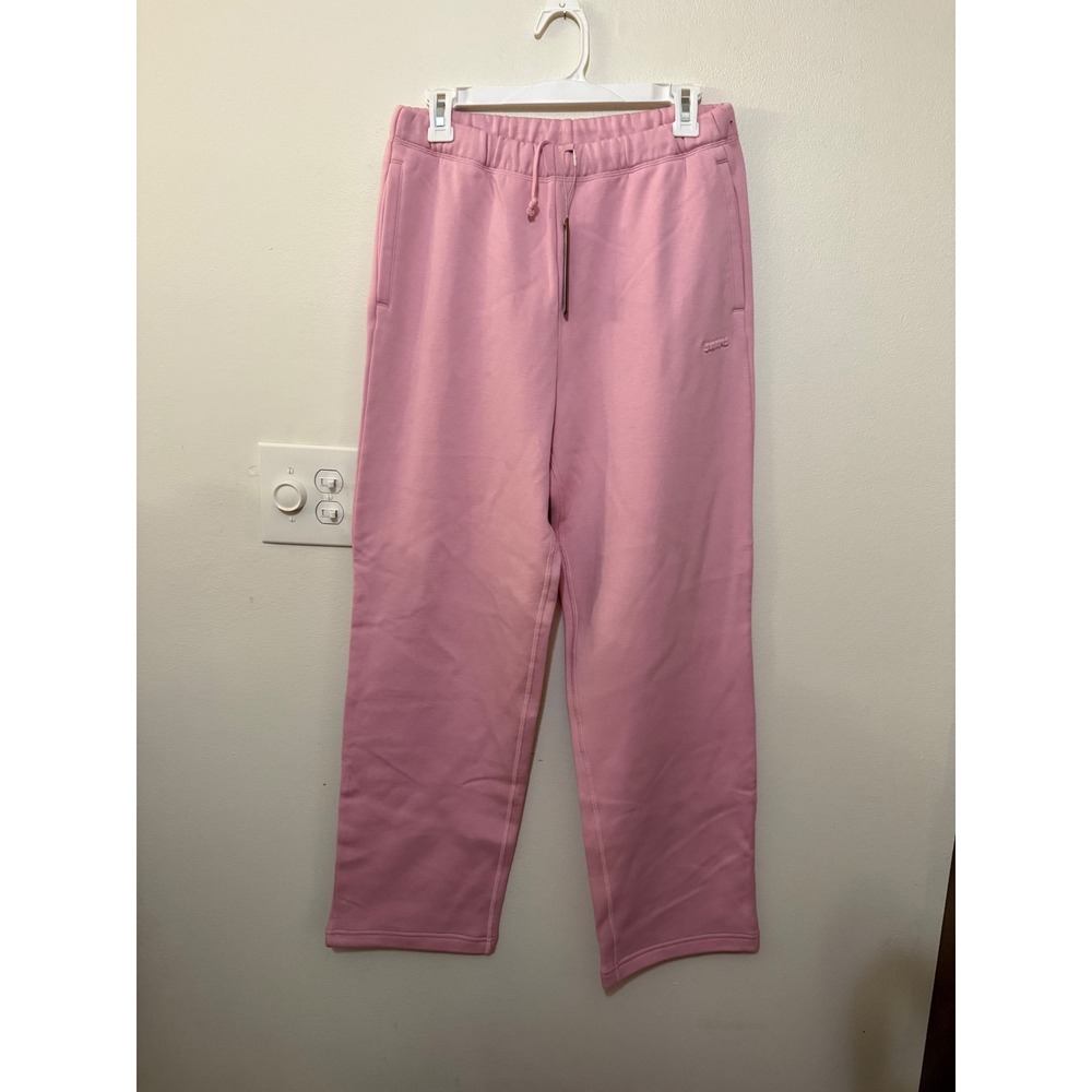 Skims Cotton Fleece Logo Classic Straight Leg Pants Halite Size S NWT